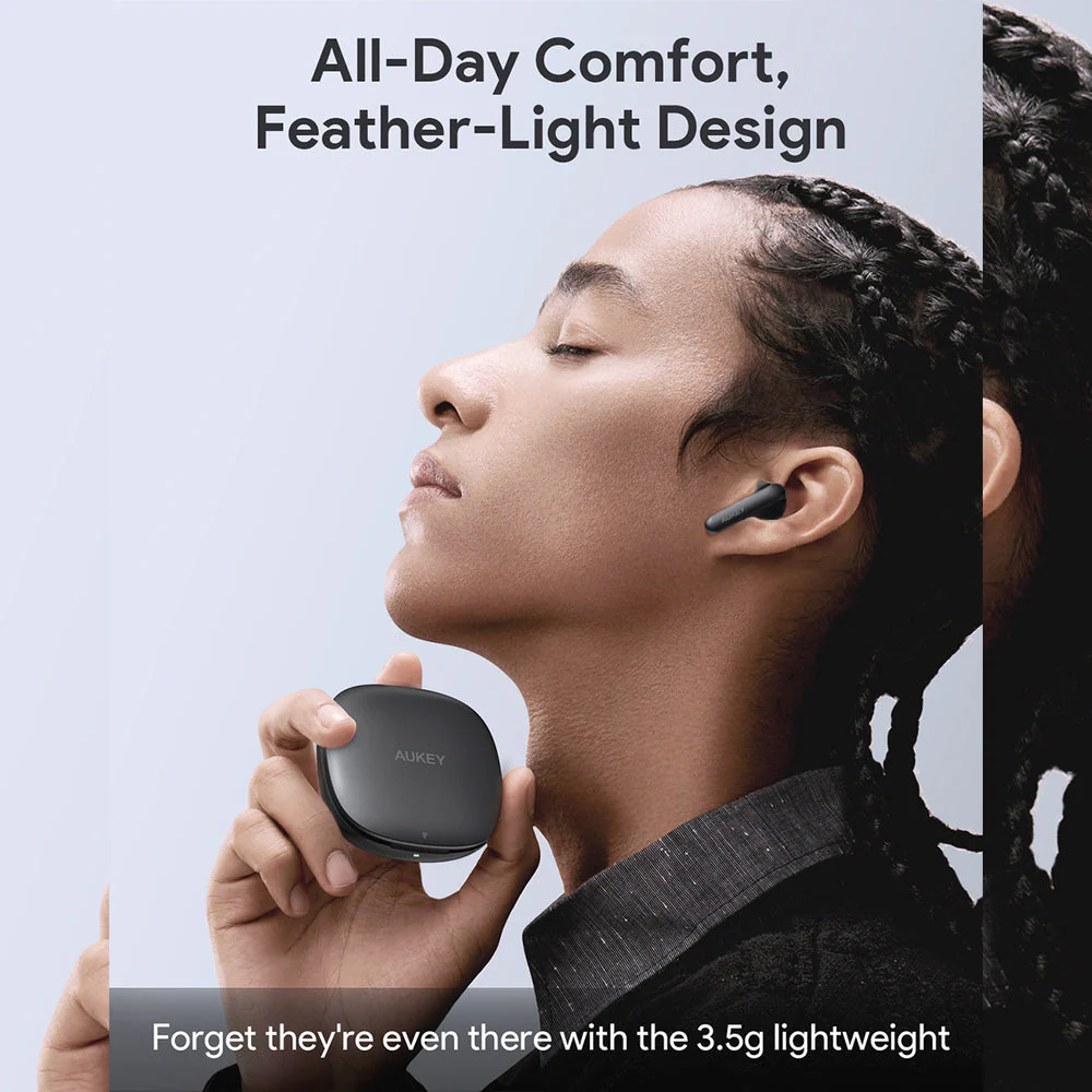 Aukey EP-B2 True Wireless Earbuds With Adaptive Hybrid ANC BT5.4 (Grey) - Image 9