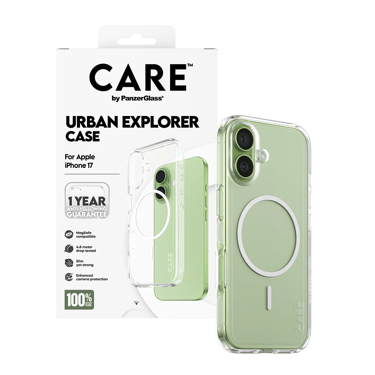 CARE by PanzerGlass® Flagship Case Transparent Urban Explorer with White MagSafe iPhone 17 - Image 5
