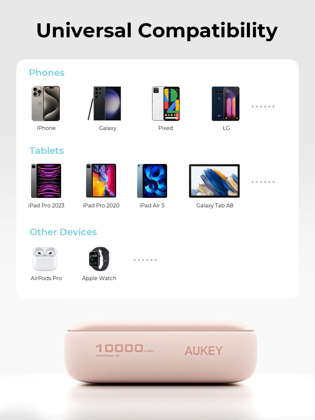 Aukey PB-Y55 22.5W Powerbank 10,000mAh (Pink) - Image 4