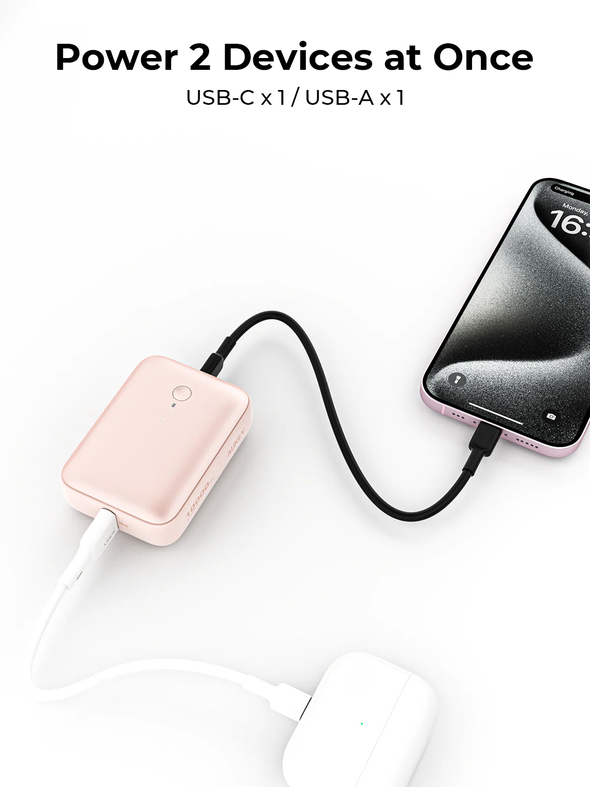 Aukey PB-Y55 22.5W Powerbank 10,000mAh (Pink) - Image 5