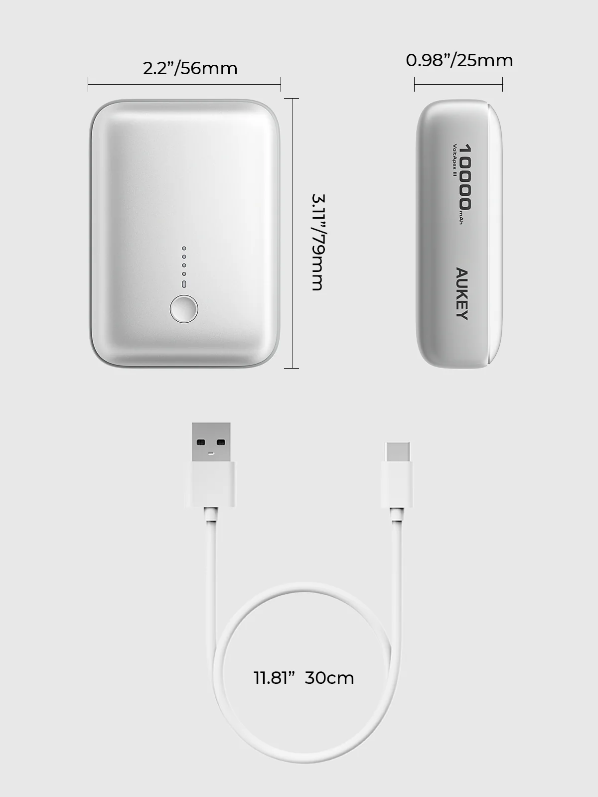Aukey PB-Y55 22.5W Powerbank 10,000mAh (White) - Image 9