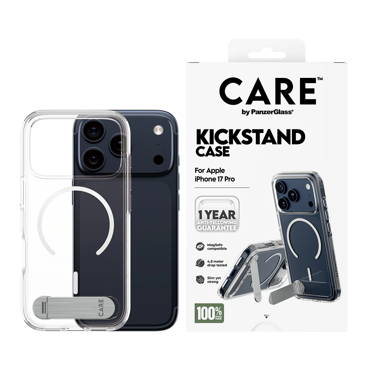 CARE by PanzerGlass® Feature Case Transparent with Kickstand & MagSafe iPhone 17 Pro - Image 3