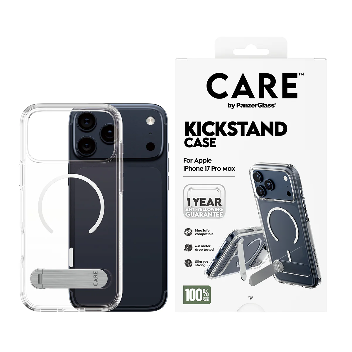 CARE by PanzerGlass® Feature Case Transparent with Kickstand & MagSafe iPhone 17 Pro Max - Image 3