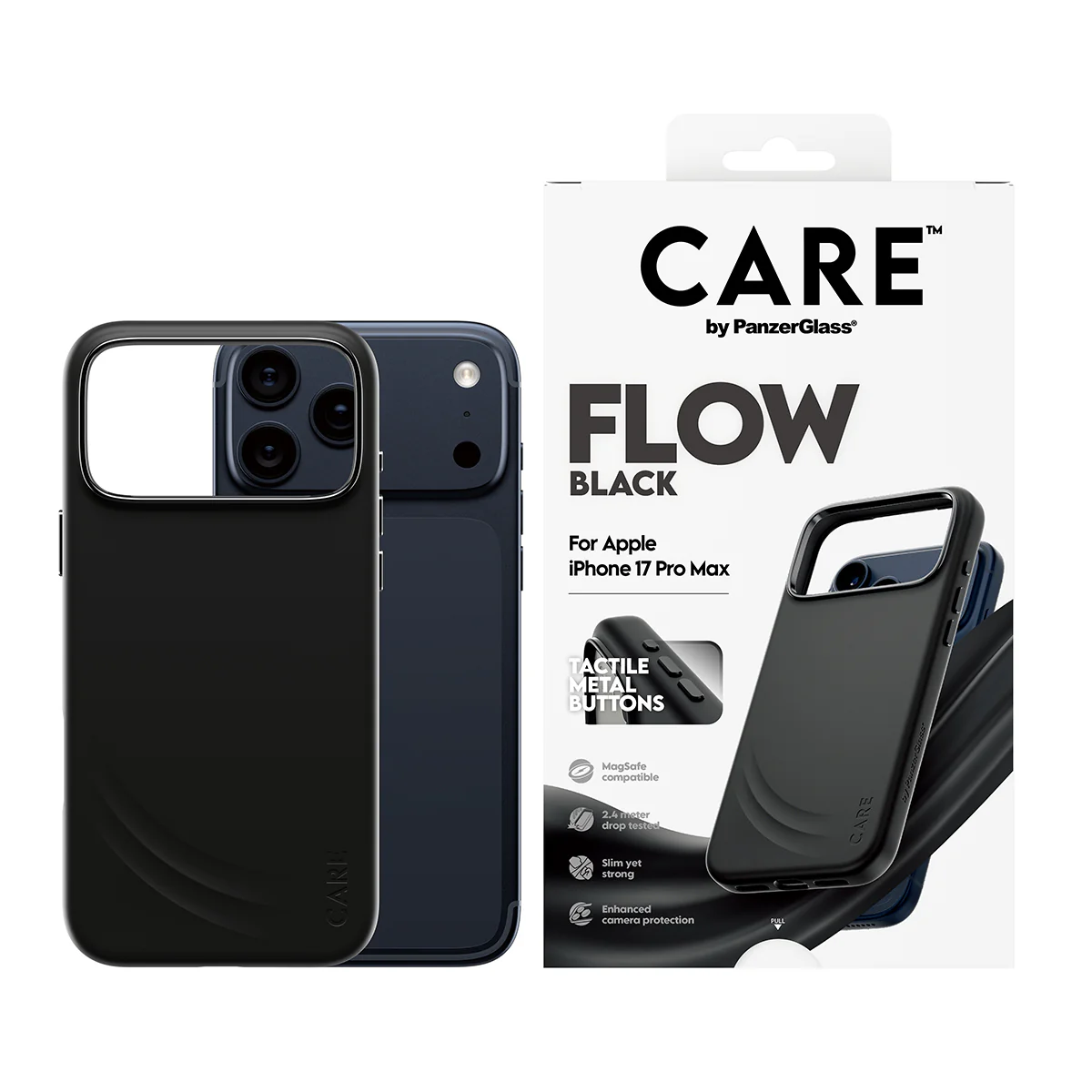 CARE by PanzerGlass® Feature FLOW Case Black with MagSafe iPhone 17 Pro Max - Image 3