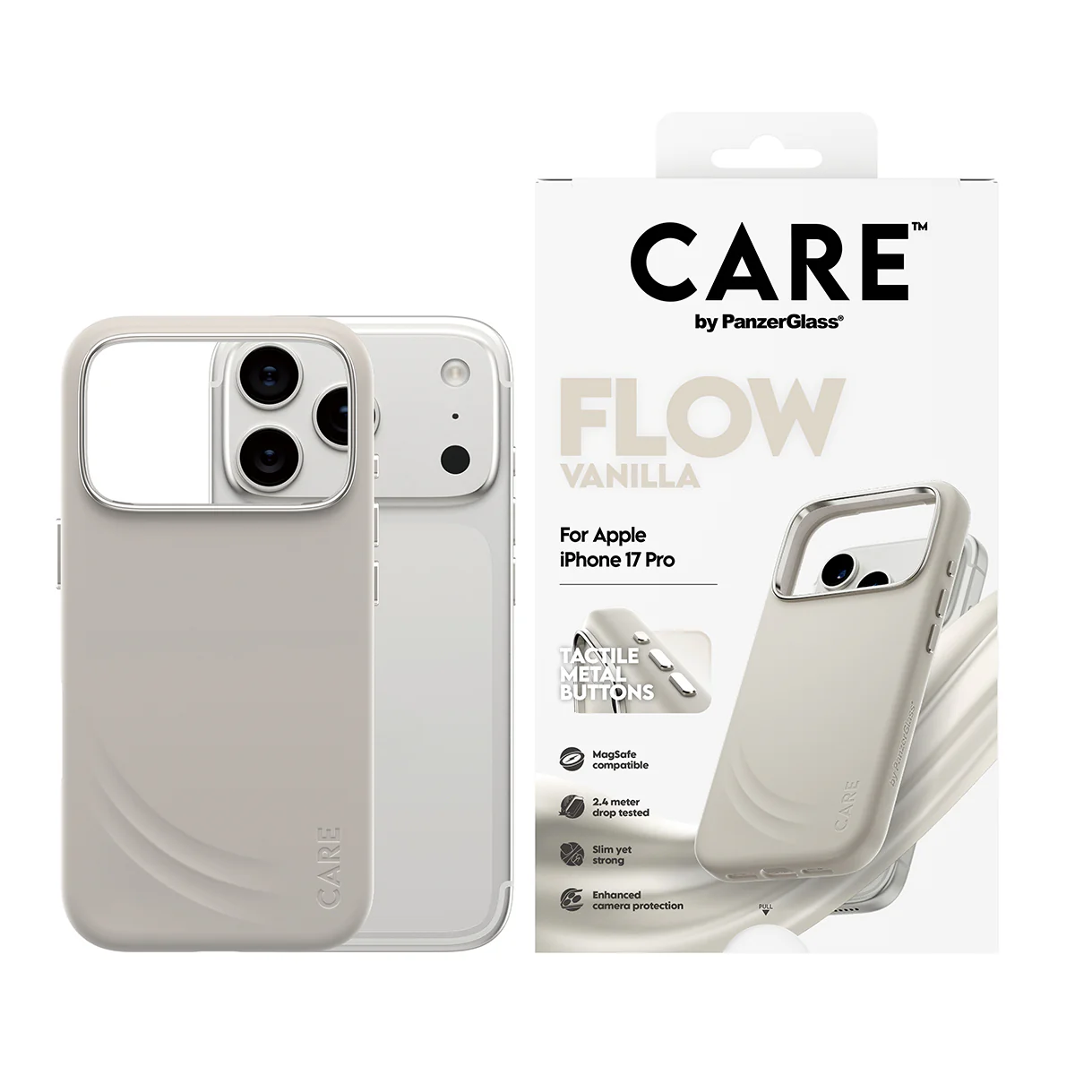 CARE by PanzerGlass® Feature FLOW Case Vanilla with MagSafe iPhone 17 Pro - Image 3