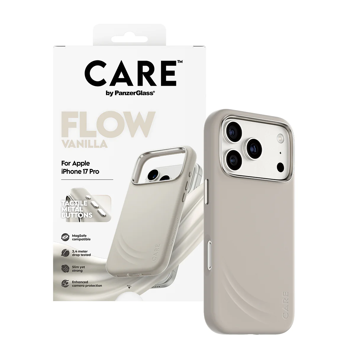 CARE by PanzerGlass® Feature FLOW Case Vanilla with MagSafe iPhone 17 Pro - Image 5