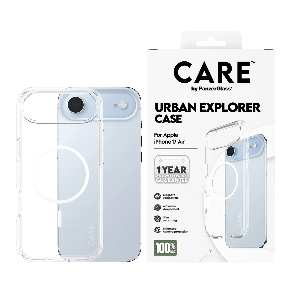 CARE by PanzerGlass® Flagship Case Transparent Urban Explorer with White MagSafe iPhone Air - Image 3