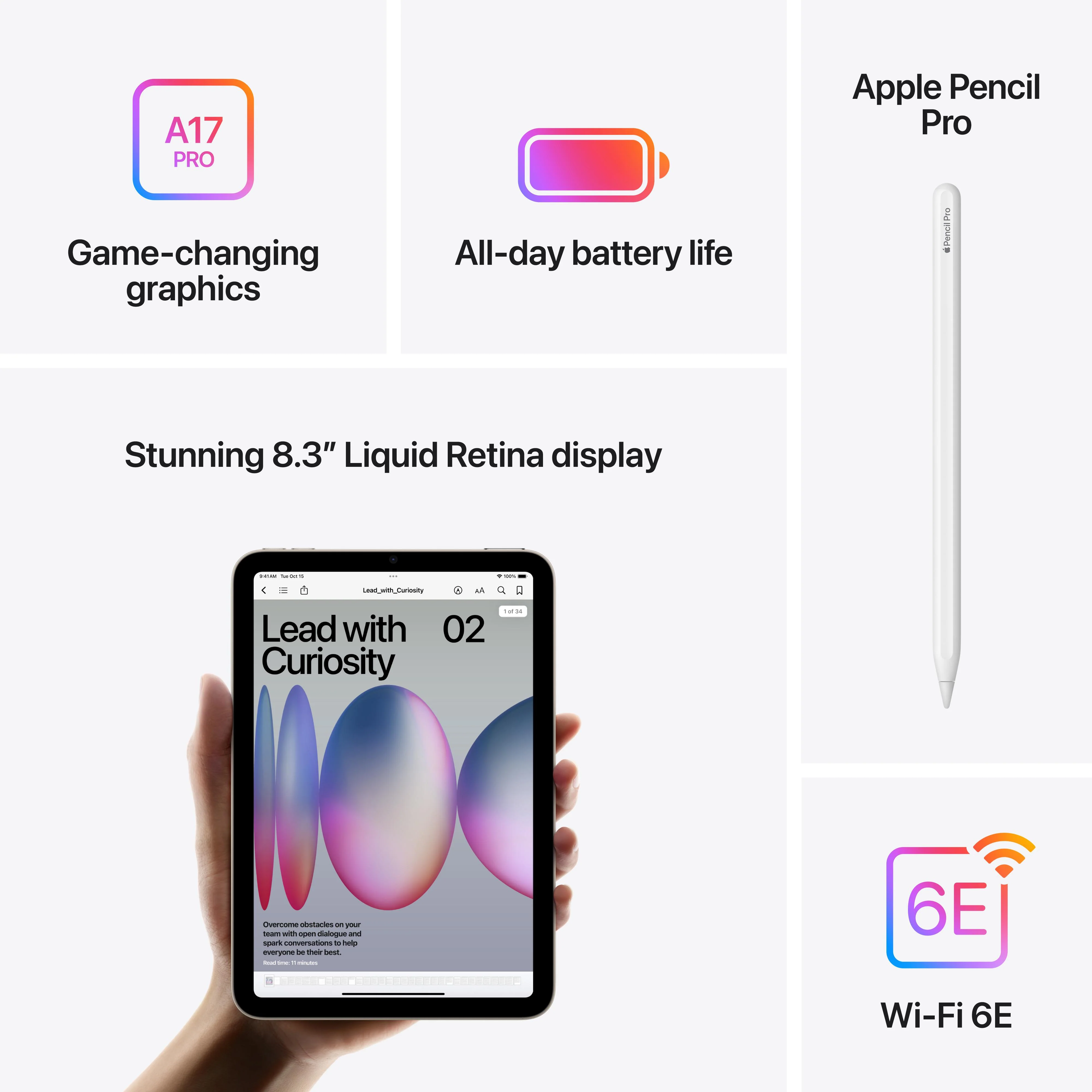 iPad mini Wi-Fi 256GB - Purple (A17 Pro) - Image 7