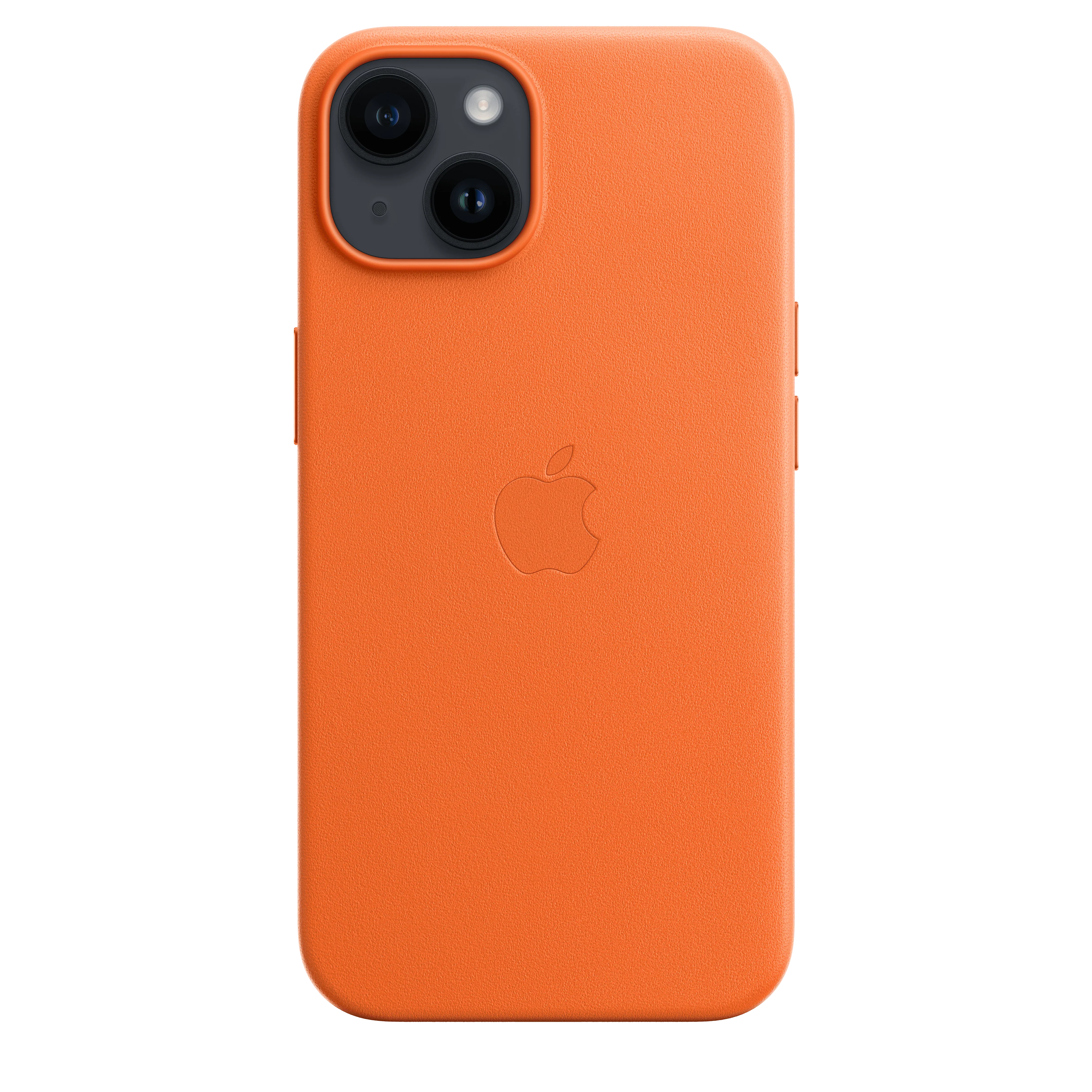 iPhone 14 Leather Case with MagSafe - Orange - Image 3
