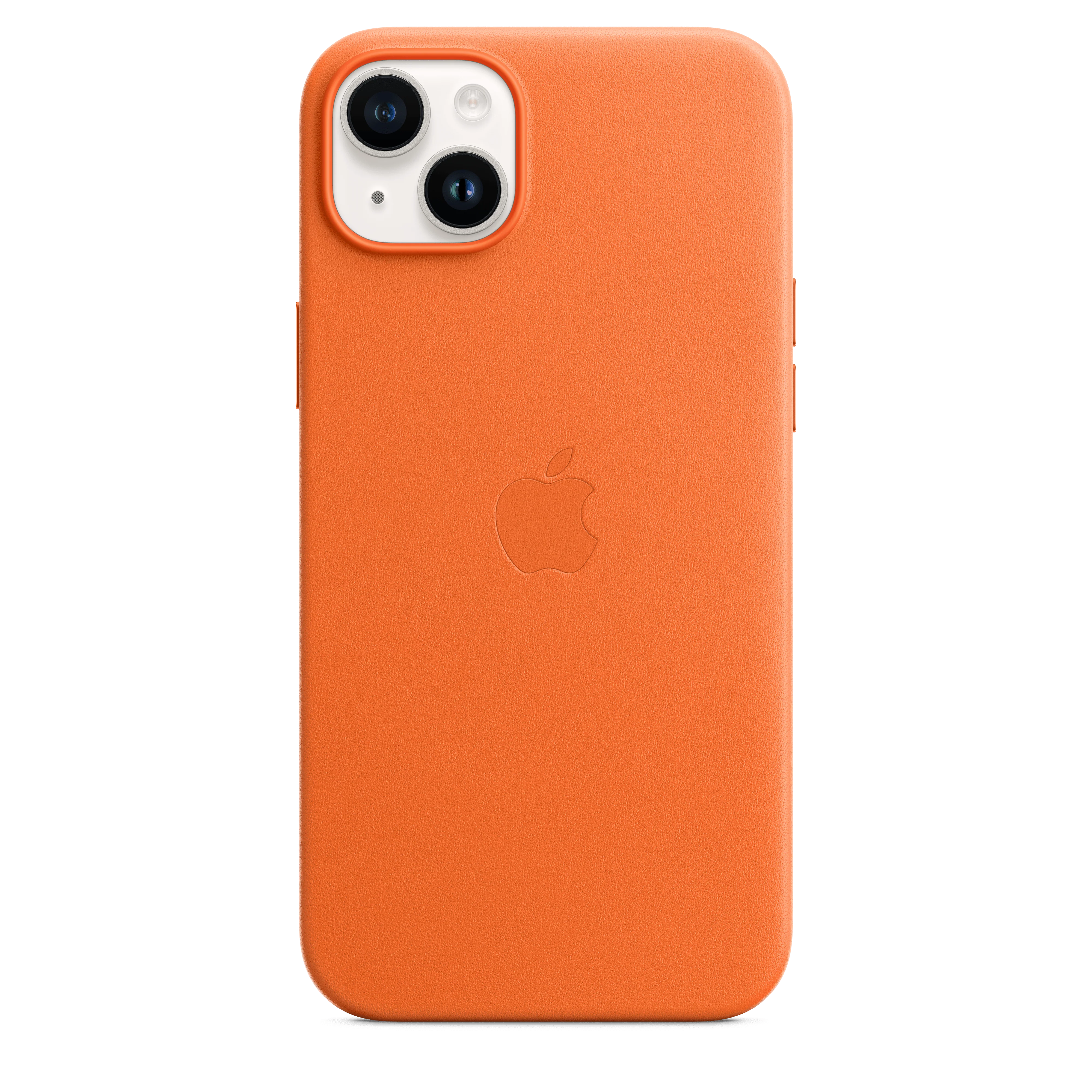 iPhone 14 Plus Leather Case with MagSafe - Orange - Image 5