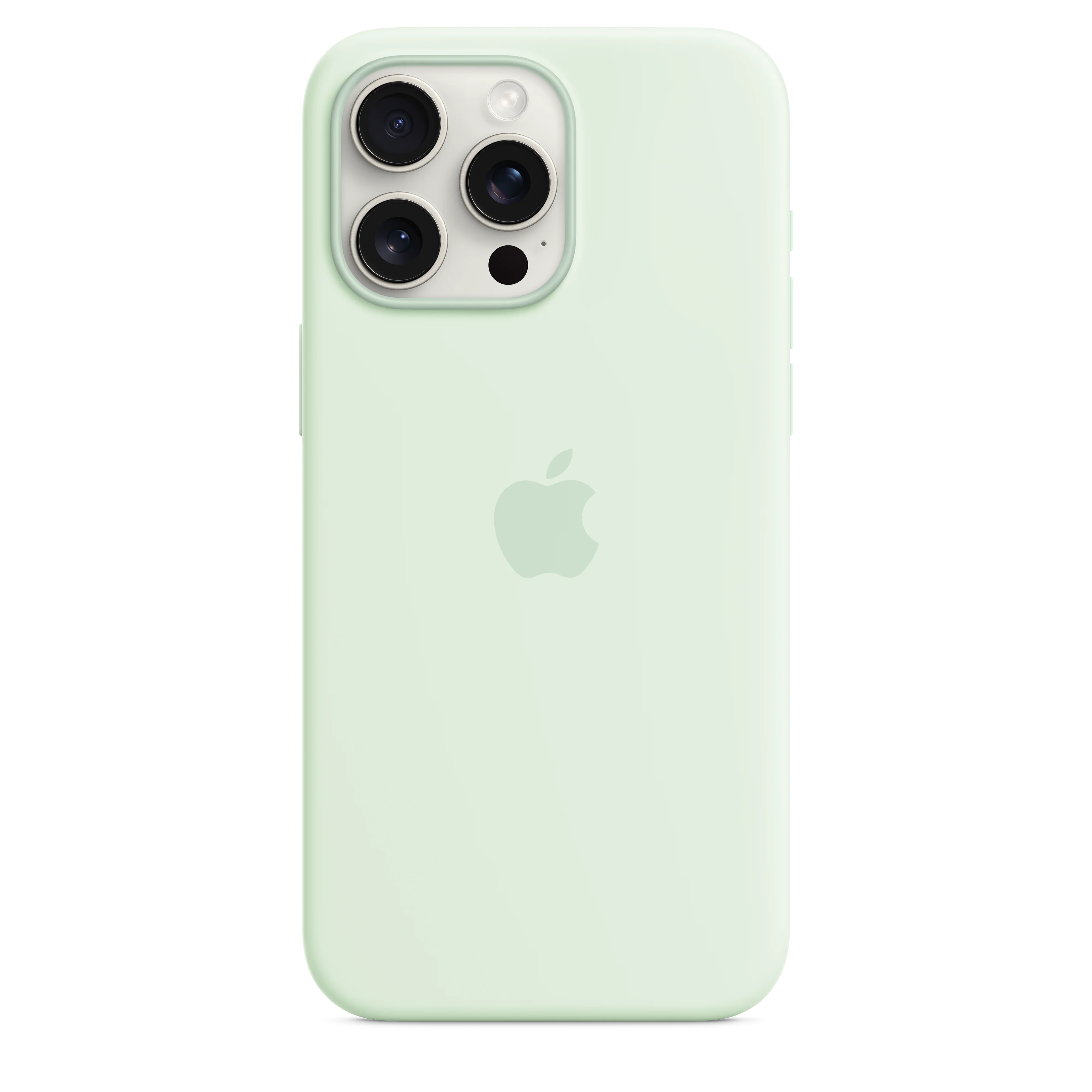 iPhone 15 Pro Max Silicone Case with MagSafe - Soft Mint - Image 3