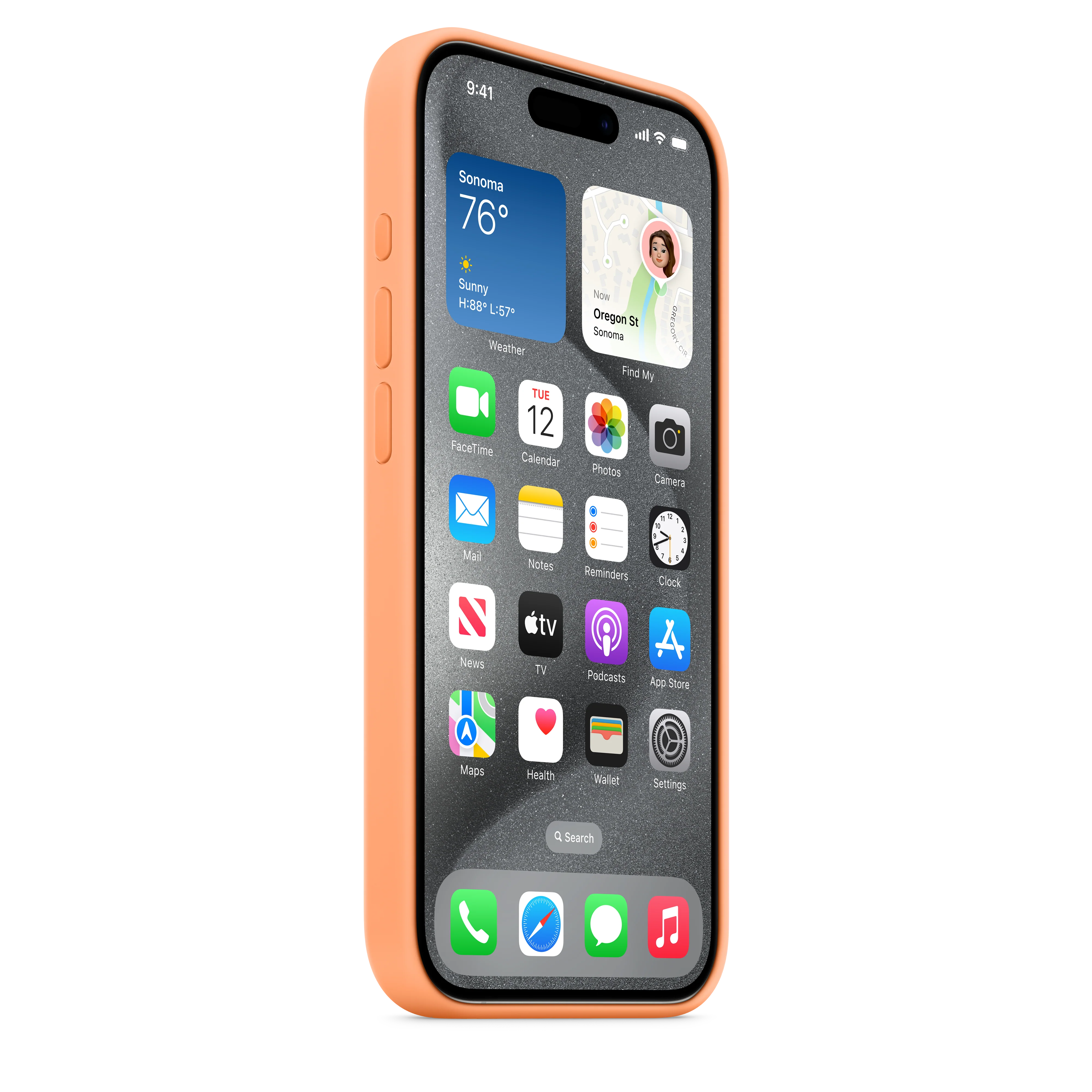 iPhone 15 Pro Silicone Case with MagSafe - Orange Sorbet - Image 6