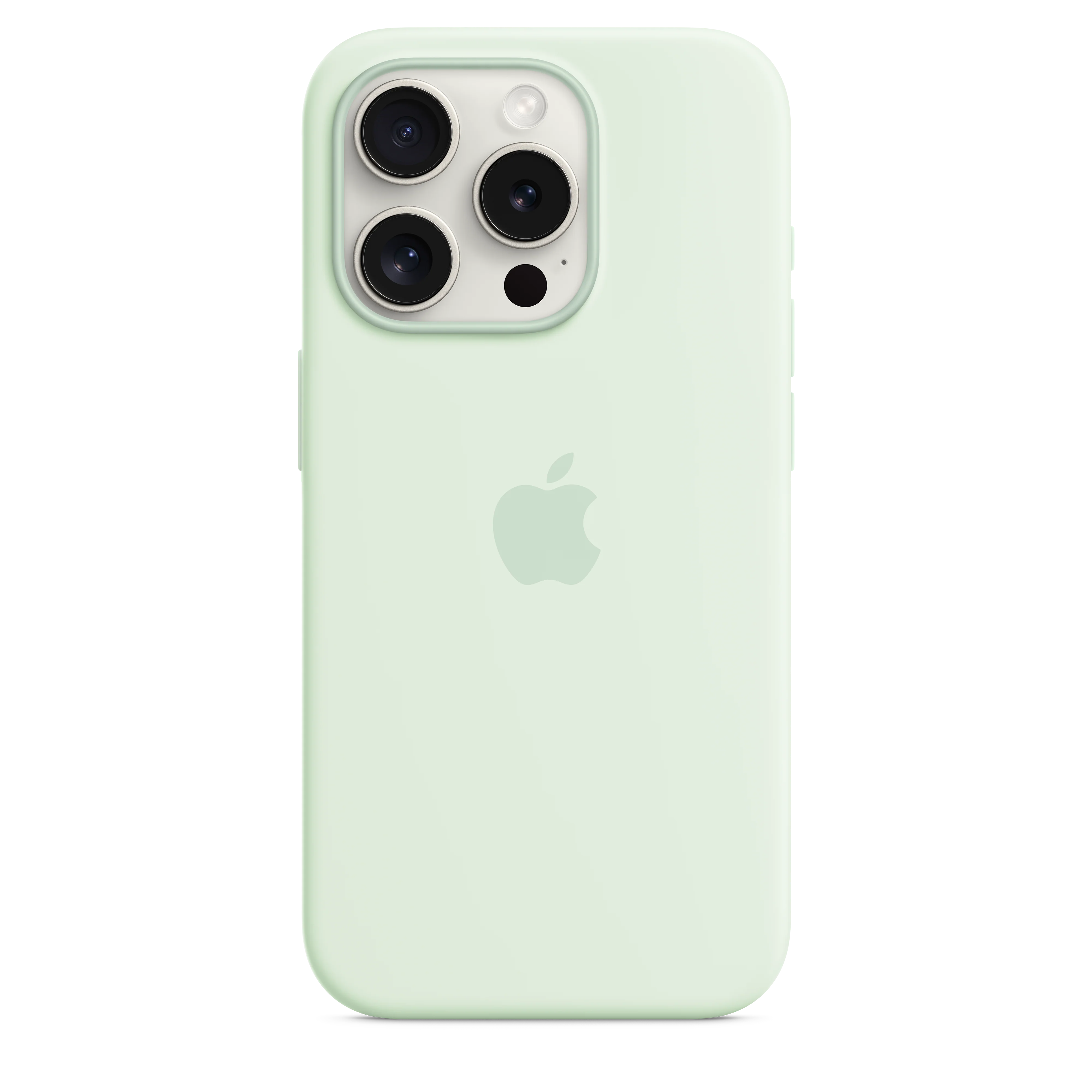 iPhone 15 Pro Silicone Case with MagSafe - Soft Mint - Image 3