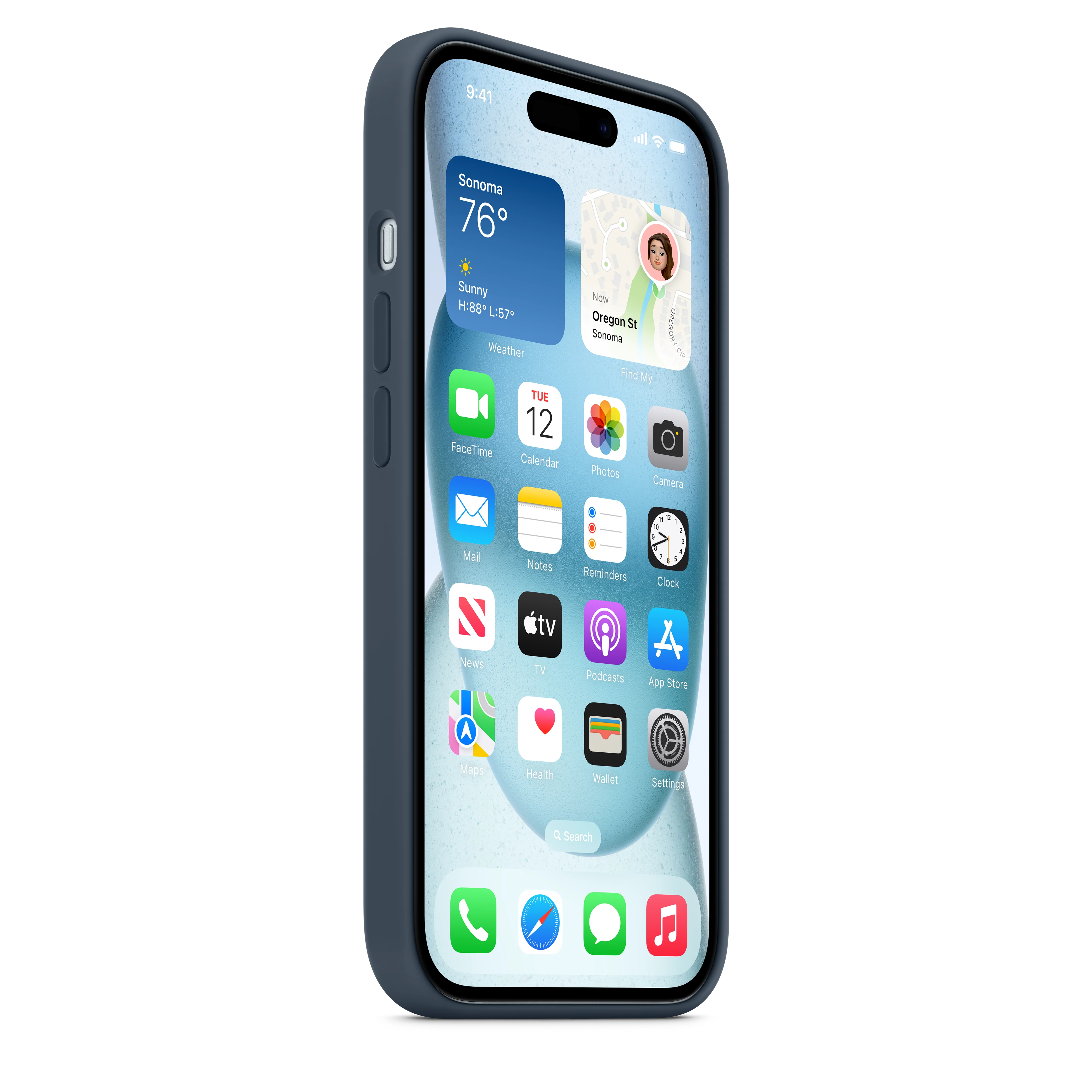 iPhone 15 Silicone Case with MagSafe - Storm Blue - Image 7