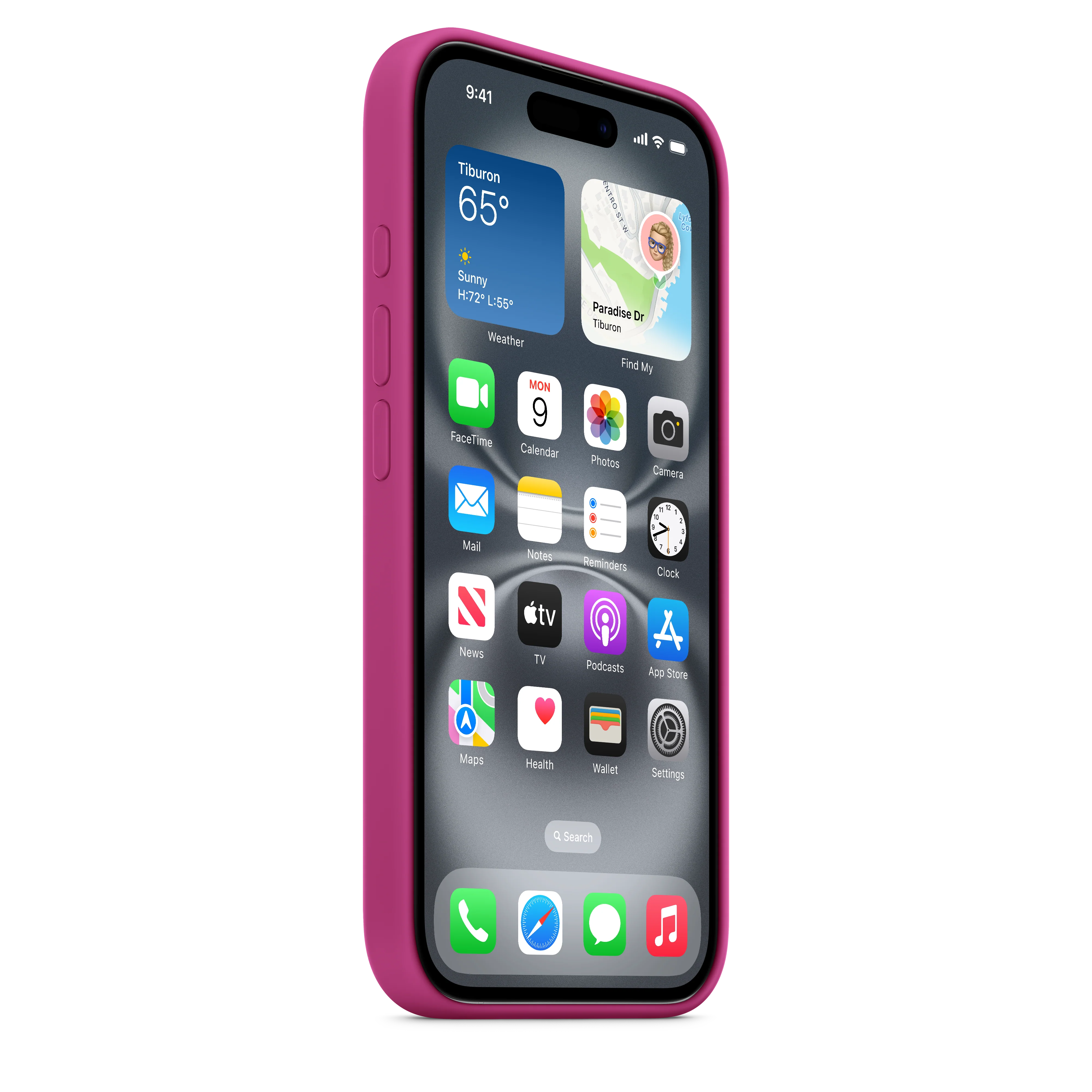 iPhone 16 Silicone Case with MagSafe - Fuchsia - Image 5