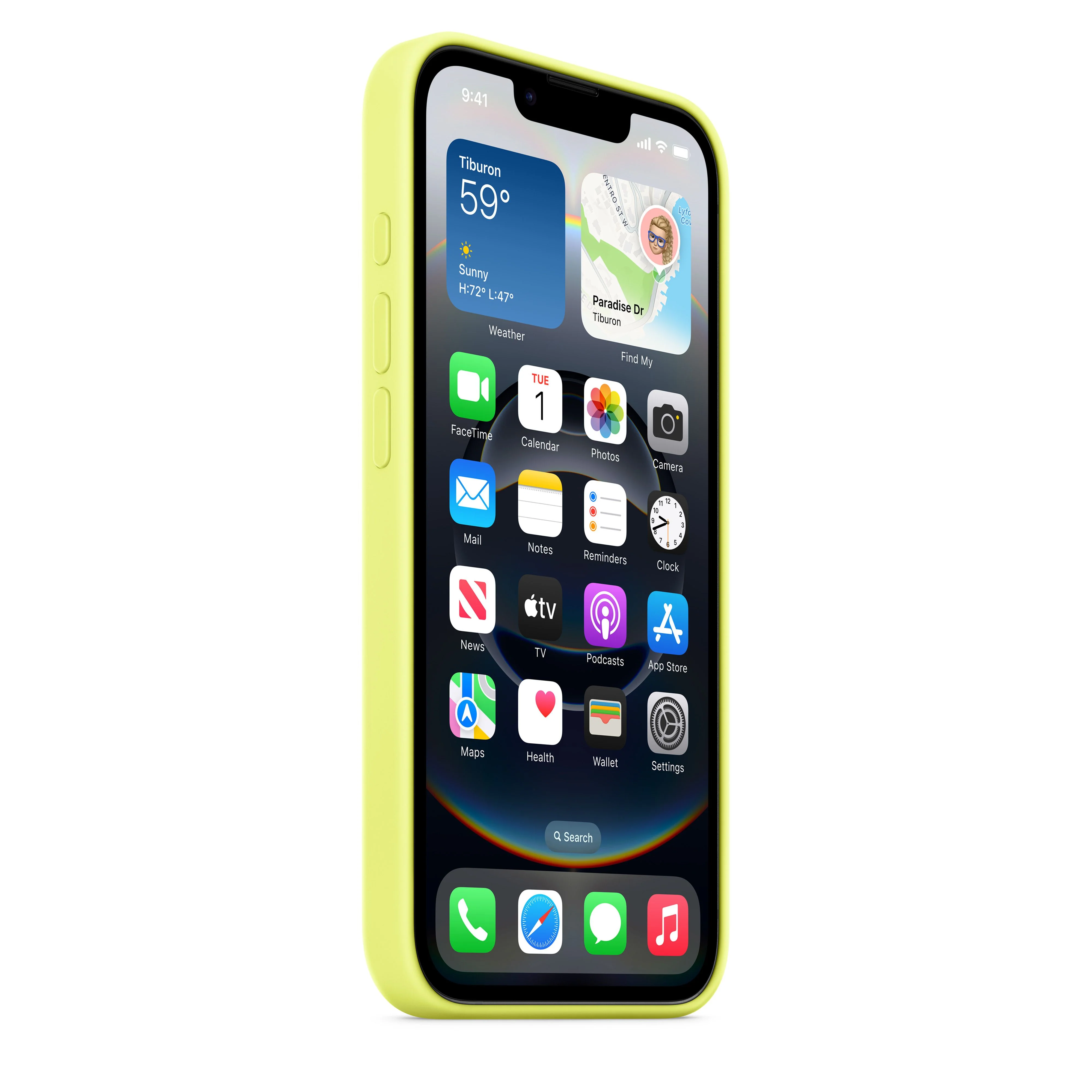 iPhone 16e Silicone Case – Neon Yellow - Image 3