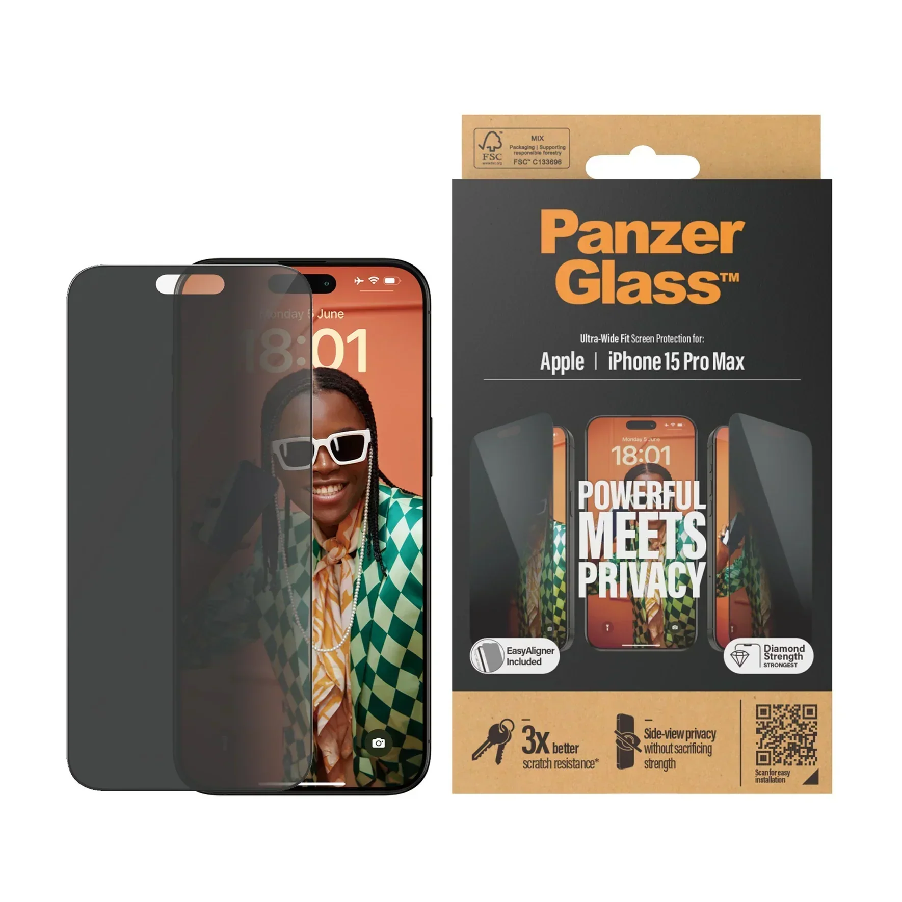 PanzerGlass UWF Glass for iPhone 15 Pro Max (Privacy) - Image 2