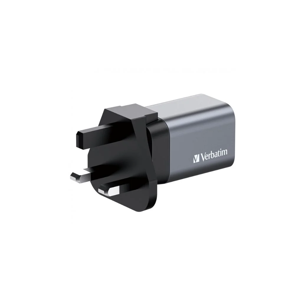 Verbatim GNC-35 2 Port (USB-A & USB-C) 35W GaN Charger (Grey) - Image 2