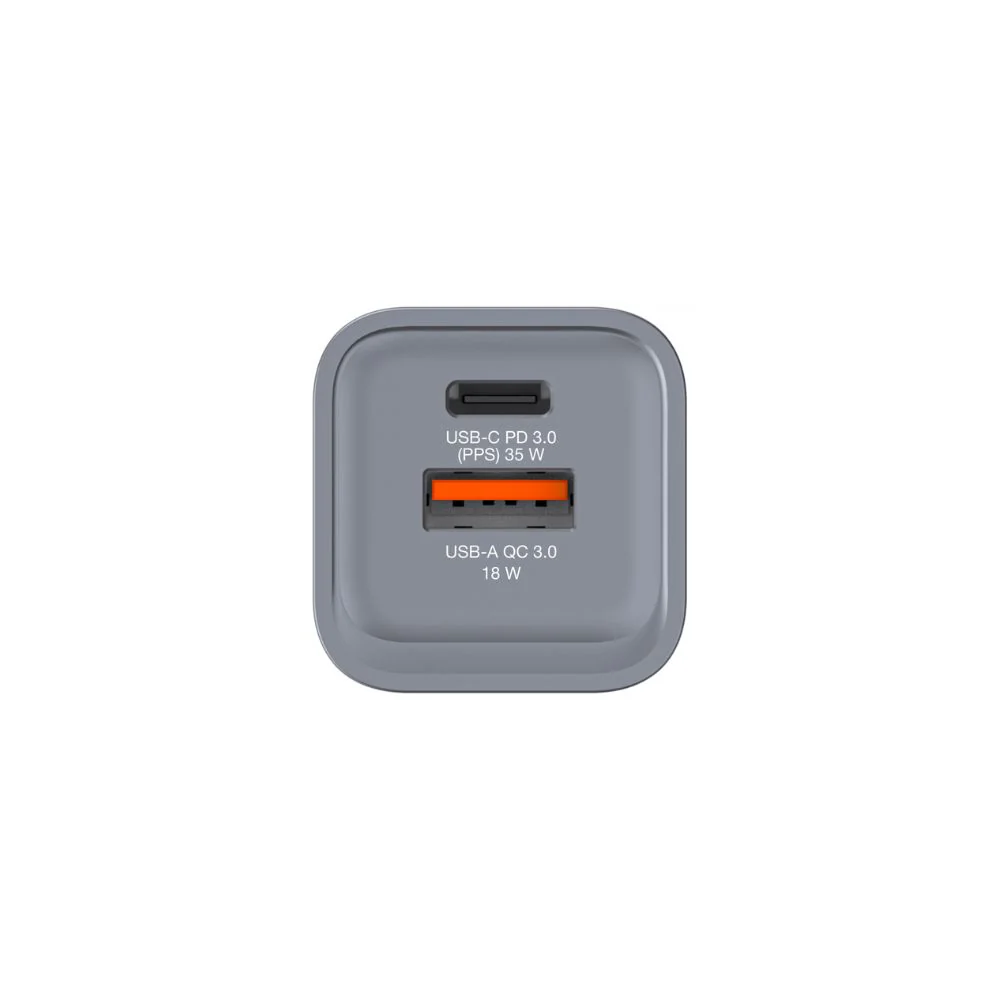 Verbatim GNC-35 2 Port (USB-A & USB-C) 35W GaN Charger (Grey) - Image 3