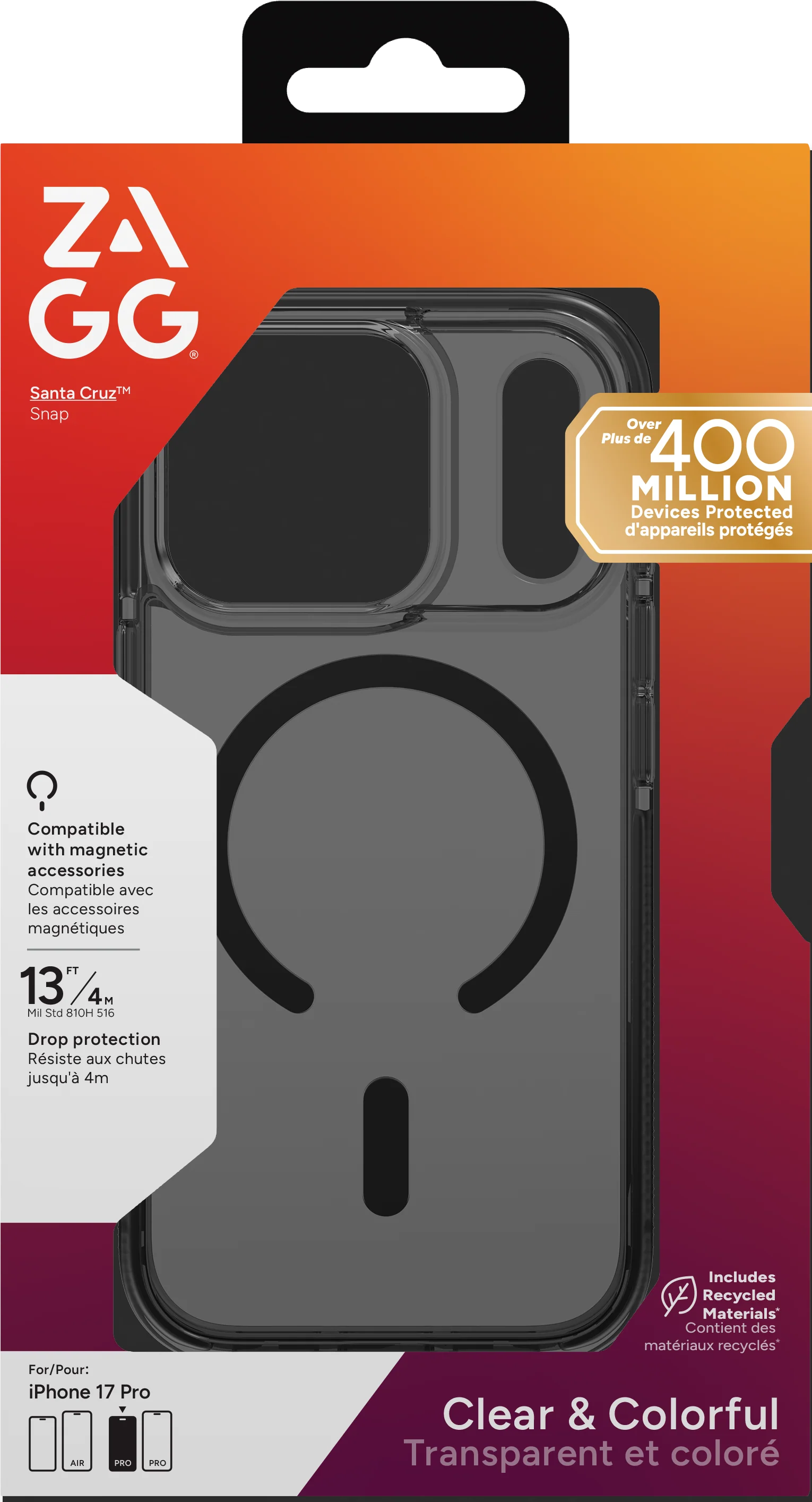 ZAGG Santa Cruz Snap Case iPhone 17 Pro - Midnight Black - Image 2